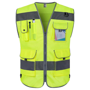 Chaleco de Seguridad de Alta Visibilidad Naranja para Guardias, con Cierre, Múltiples Bolsillos, Reflectante, Ropa de Trabajo, Logotipo Personalizado, Chaqueta de Seguridad para Hombre - Product Image 5