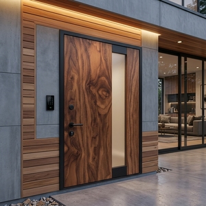 Puerta Interior Moderna de Madera Sólida Agtira Jaya Kreasi con Panel de Vidrio para Decoración de Villas y Dormitorios - Product Image 2