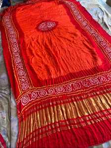 AISHA BANDHEJ, Dupatta de Seda Pura Hecha a Mano al Estilo Indio Bandhani, de Secado Rápido, para Mujer, para Fiestas y Bodas - Product Image 3