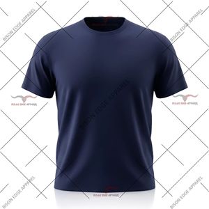 T-shirt uni à col rond pour homme, personnalisé, 100 % polyester, manches courtes, décontracté, OEM, anti-plis, imprimé par transfert thermique, coupe classique - Product Image 4