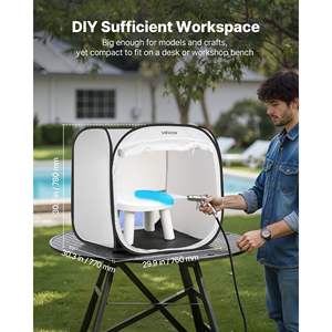 Tente de peinture portable pop-up avec flux d'air efficace, 28,3 x 28,5 x 29,5 pouces, porte en maille pour la peinture, armoires de peinture faciles à installer - Product Image 4