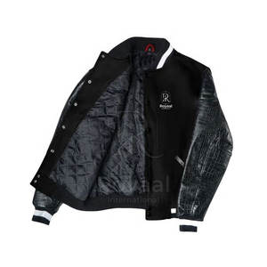 Veste d'hiver en cuir pour homme à prix avantageux, différentes couleurs, manches en cuir, veste de style Letterman respirante - Product Image 4