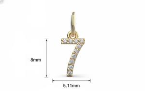 Collar con colgante de diamante moissanita incoloro con número del 0 al 9 en oro de 14 quilates, joyería fina minimalista de fabricante a bajo precio. - Product Image 6