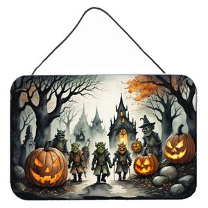 Orcs Spooky Halloween Porte Murale Imprimés Suspendus Nouveau Aluminium Métal Cuisine Barre Murale Salle De Bains Plaque Multicolore Décor À La Maison 8HX12W - Product Image 1