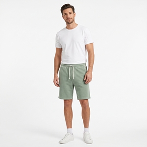 Pantalones Cortos Casuales de Verano para Hombre, de Felpa Francesa, con Cordón en la Cintura, 100% Poliéster, Logotipo Personalizado en la Parte Delantera, OEM, ODM, Venta al Por Mayor de Fábrica, MOQ Bajo - Product Image 4