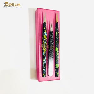 Bellus International Hot Sale Straight Eyelash Extension Tweezers Stainless Steel Smooth Tip Perfect Grip Card <b>Box</b> OEM ODM - Product Image 1