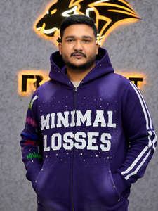 Nouveau sweat à capuche zippé 100 % coton écologique pour homme, coupe oversize streetwear avec broderie frontale et manches à bande décorative - Product Image 2