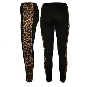 Leggings d'équitation pour femmes OEM, taille haute, imprimé léopard, avec bande latérale, sublimation, extensibles dans quatre directions, tricotés - Product Image 1