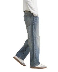 À la mode personnalisé surdimensionné Baggy Denim Jeans hommes Vintage lavage droite jambe large Streetwear Jeans à la mode pantalon ample usine - Product Image 5