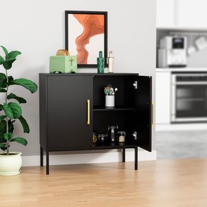 Moderno Freestanding in legno credenza armadio Set di stoccaggio Buffet Display in porcellana armadi da pavimento Freestanding armadio moderno - Product Image 1