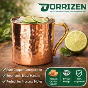 Tasses à bière et à café réutilisables en cuivre pur certifié, classiques et minimalistes, 400 ml, écologiques, avec poignée, pour les fêtes de Noël - Product Image 6