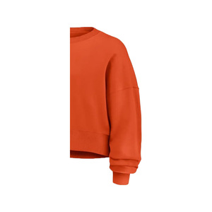 Custom Women's Eco-Friendly Windproof Breathable 220g Knitted 100% Cotton Fleece Oversized Crew <b>Neck</b> Spring Winter Sweatshirt - Product Image 5
