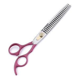 Tijeras de Entresacar Profesionales para Mascotas de 8 Pulgadas, Tijeras de Peluquería Canina de Acero Inoxidable Premium con Mangos Elásticos - Product Image 1