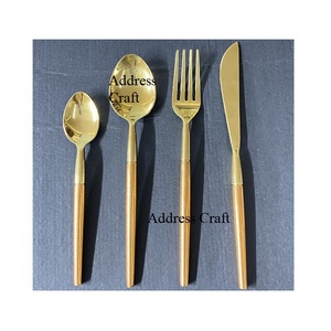 Ensemble de couverts de style américain en or durable, finition miroir brillante, service de table en acier inoxydable 304, nettoyage facile - Product Image 5