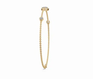 Tulip Lab Grown Diamond Chain Bracelet 0.368 Carat 15 Stones 9k 14k 18k Yellow <b>Rose</b> White <b>Gold</b> Dainty Floral Jewelry Handcrafted - Product Image 3