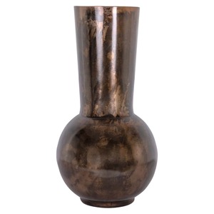 Vase de table en bronze fait main au design esthétique et épuré, base ronde, col effilé, vase décoratif en métal au design traditionnel - Product Image 4
