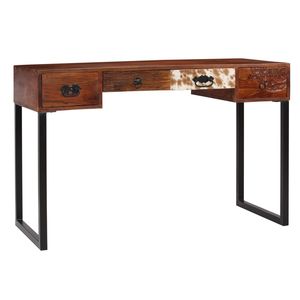 Brown <b>Solid</b> Acacia <b>Wood</b> Standard <b>Desk</b> Rectangular Computer <b>Desk</b> - Product Image 4