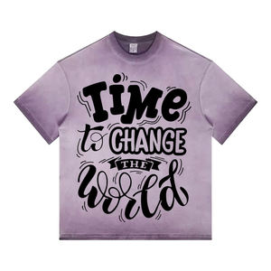 Camiseta Gráfica de Gran Tamaño para Hombre, Estilo Vintage, Lavado Ácido, Personalizada al por Mayor, OEM - Product Image 5