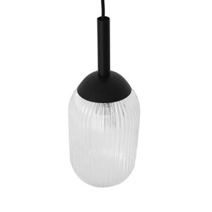 Lampada a Sospensione Giza Nera e Trasparente, Elegante Lampadario e Luci Pendenti - Product Image 2