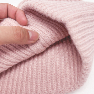 Wholesale <b>Light</b> Pink Knit Beanie <b>Hat</b> Unisex Adult Winter Skull Cap Solid Color Ribbed Cuff Warm Soft Stretch Casual Outdoor Head - Product Image 2