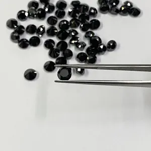 Novo Produto Grau Padrão Rodada Facetada Brilhante Corte 1mm Diamante Negro Certificado Pedras Preciosas Soltas Para Fazer Jóias De Luxo