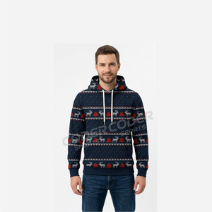2026 Christmas Sale Autumn Men's Fleece Hoodies Designer Clothes High Quality Wholesale Solid Embroidered Pullover Heavyweight - Product Image 3