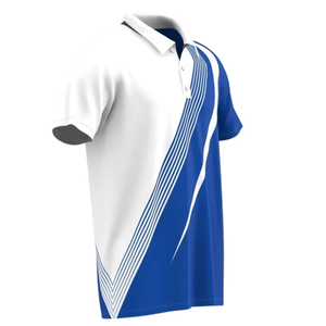 เสื้อโปโลแขนสั้นผู้ชาย สีน้ำเงิน ผ้าถัก สีพื้น สไตล์ลำลอง ทรงปกติ - Product Image 3