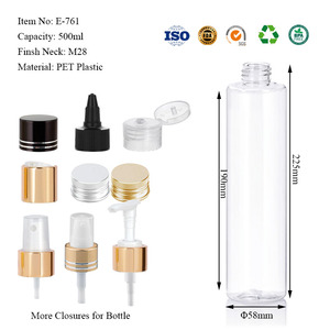 Botella Cilíndrica de Plástico PET Resistente de 500 ml con Diseño Personalizado JW-761, Tapa con Bomba Pulverizadora, Sellada, Recargable, con Impresión de Serigrafía - Product Image 5