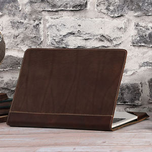 เคสหนังแท้แบบเต็มตัวสำหรับ MacBook Pro รุ่น Crazy Horse สำหรับ MacBook Air กระเป๋าใส่คอมพิวเตอร์พกพา - Product Image 4