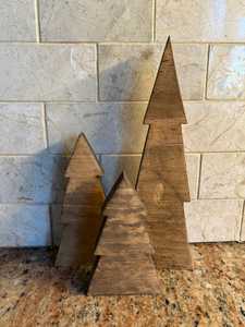 Ensemble de décorations de Noël en bois, 3 pièces, décoration de table rustique pour la maison, thème forêt d'hiver - Product Image 5