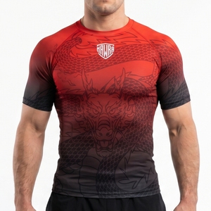 Camiseta de Compresión Unisex para BJJ y MMA, Transpirable, Antibacteriana, con Logotipo Personalizado, Manga Corta, Jiu Jitsu, Sublimación al por Mayor - Product Image 1
