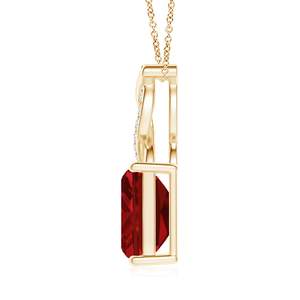Pendentif rubis rouge 1,5 carat 8x6MM en or pur 14K 18K, avec diamant entrelacé 0,04 carat, personnalisé pour soirée, modèle 2026 le plus vendu - Product Image 3
