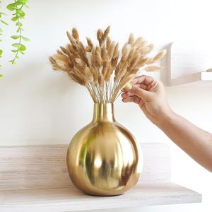 Vase rond en métal fait main pour la décoration de la maison et du bureau, vase à fleurs décoratif moderne, centre de table, cadeau - Product Image 4