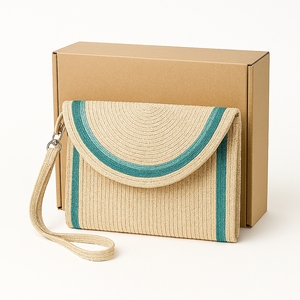 Handmade Fashion Bohemian Braided Cotton <b>Rope</b> Logo Clutch Bag for Women | Eco-Friendly Hand Woven Wedding Evening Daily Use - Product Image 5