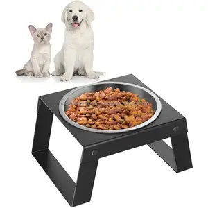 Cuencos elevados para perros pequeños, estante de Metal plegable, alimentador elevado, cuenco individual de acero inoxidable, pies antideslizantes, Alimentación de Mascotas - Product Image 1