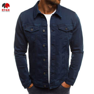 Veste en jean personnalisée de qualité supérieure pour hommes, fermeture à boutons avec logo personnalisé, motif uni - Product Image 2