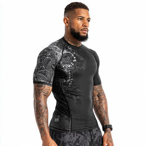 Maillot de compression sublimé pour homme – Tenue d'entraînement, Rash Guard personnalisé imprimé, Maillot de bain et de plage, Hauts Rash Guard imprimés pour hommes - Product Image 1