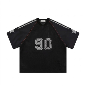 เสื้อยืดกีฬาผู้ชายผ้าตาข่ายพิมพ์ลายกราฟิกระบายอากาศได้ดีแขนสั้นสไตล์สตรีทแฟชั่นทันสมัยผ้าหนานุ่มสบาย - Product Image 4