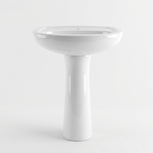 Ensemble de lavabo sur pied Capri moderne avec vasque ronde pour salle de bain et villa - Product Image 1