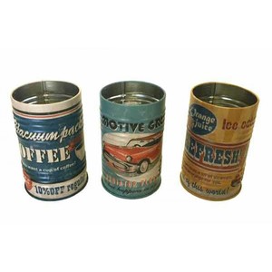 Boîtes de rangement décoratives en étain rond - Product Image 1