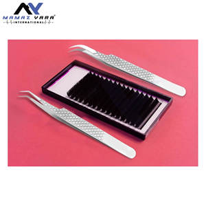 Juego de 5 Pinzas para Pestañas con Agarre de Diamante, Pinzas Profesionales de Acero Inoxidable para Extensiones de Pestañas, Color Plateado - Product Image 6