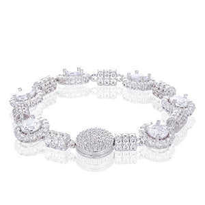 Pulsera de Joyería Fina de Lujo para Mujer, Estilo Hip Hop, con Eslabones Geométricos con Incrustaciones de Diamantes de Laboratorio, Corte Brillante Redondo, Certificado IGI, Oro de 14K - Product Image 3
