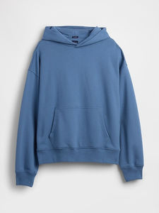 Sudadera con Capucha Oversize de Forro Polar Grueso 360GSM, Estilo Urbano, Color Rojo Liso, Ajuste Holgado, Cálida para Invierno, a la Moda - Product Image 5