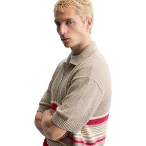 Tejido personalizable de alta calidad para hombre, tejido con cremallera para polos, ropa de calle de algodón/poliéster, tela transpirable de talla grande - Product Image 4