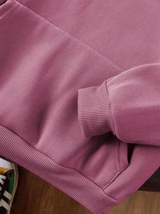 Sudadera con Capucha Unisex Color Rosa Polvoriento, Bordada, Transpirable, de Invierno, de Algodón y Felpa, Estilo Casual y Urbano - Product Image 3