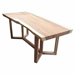 Table à manger moderne en bois massif écologique de qualité supérieure avec pieds en métal pour hôtel et villa - Product Image 3
