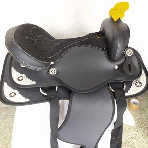 Selle de cheval western en cuir véritable, confortable, durable, fabriquée à la main, pour l'équitation - Product Image 3
