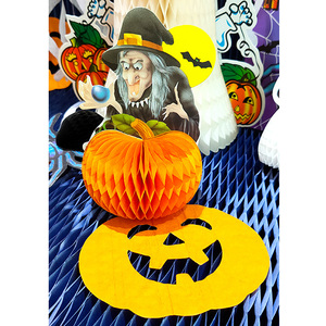 Citrouille en papier de soie pour Halloween, sorcière, CE-6614, hauteur 15 cm - Product Image 6