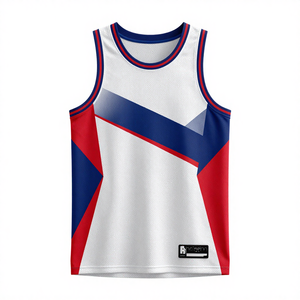 Camiseta de Baloncesto Unisex al por Mayor, Tejido de Malla, Logotipo Personalizado, Secado Rápido, Transpirable, 100% Poliéster, Cuello en V, Sin Mangas, Sublimación - Product Image 5