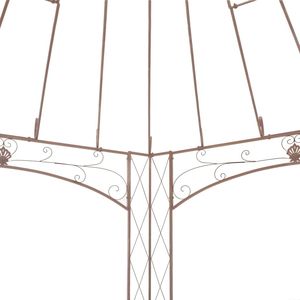 Pérgola o Gazebo de Hierro Forjado Marrón Antiguo, Elegante y Grande para Exteriores - Product Image 4